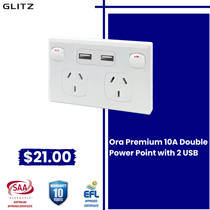 Ora Premium Double Power Point With 2 USB
