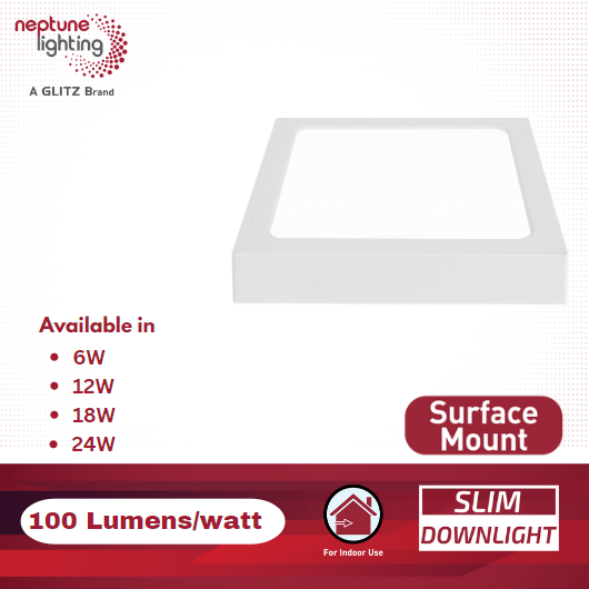Neptune LED Square Panel Light 24W Day Light Surface Mount