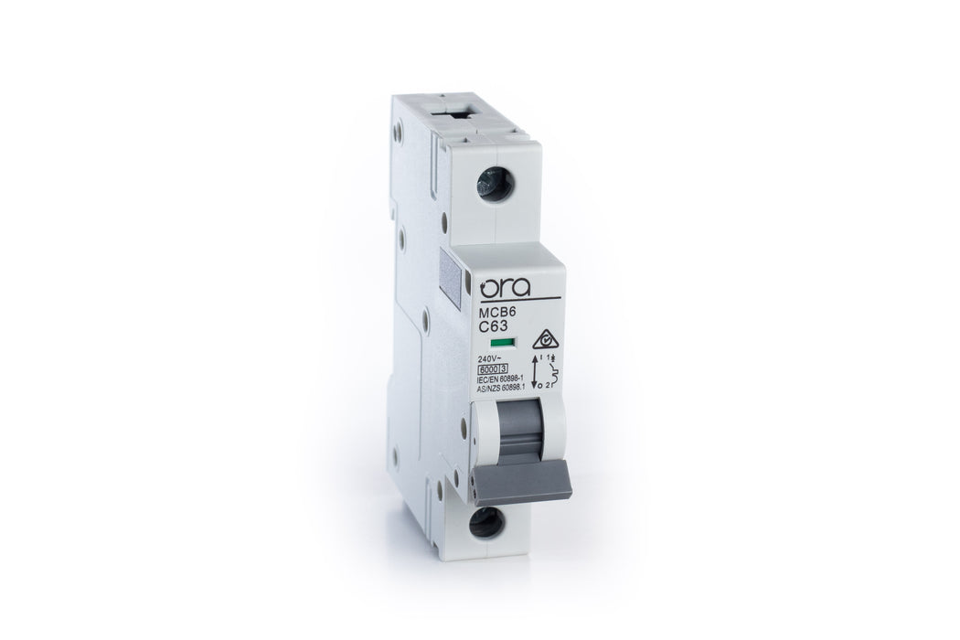 Ora Miniature Circuit Breaker 63A Rail Mount Single Phase