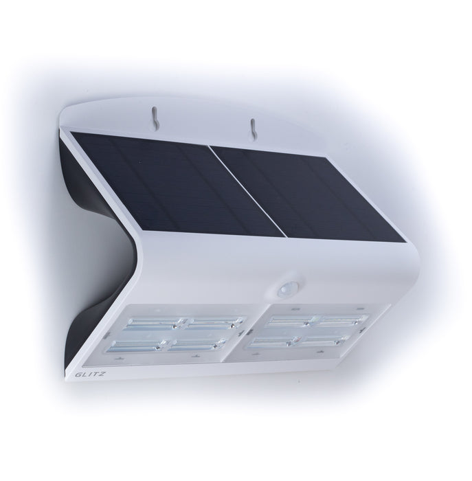 Glitz Velocity Solar LED Wall Light With PIR Sensor 800 (White)