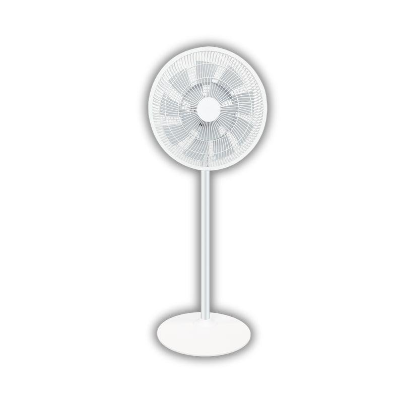 White standing fan on a white background