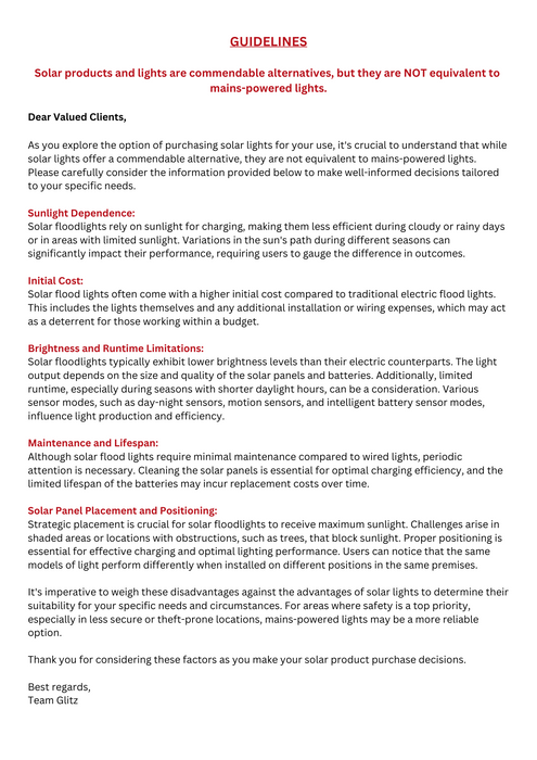 Solar Guideline