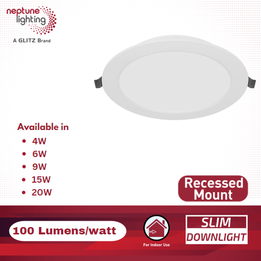 Neptune LED Round Panel Light 15W Recess Mount