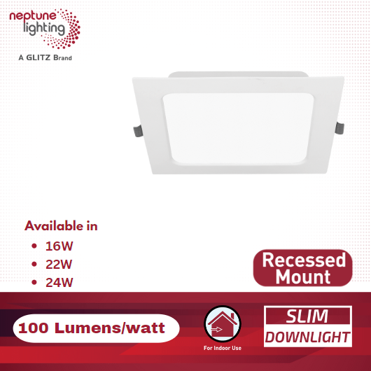 Neptune LED Square Panel Light 15W Recess Mount