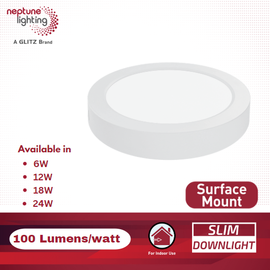 Neptune LED Round Panel Light 12W Surface Mount