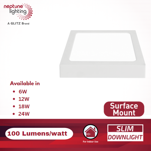 Neptune LED Square Panel Light 18W Day Light Surface Mount