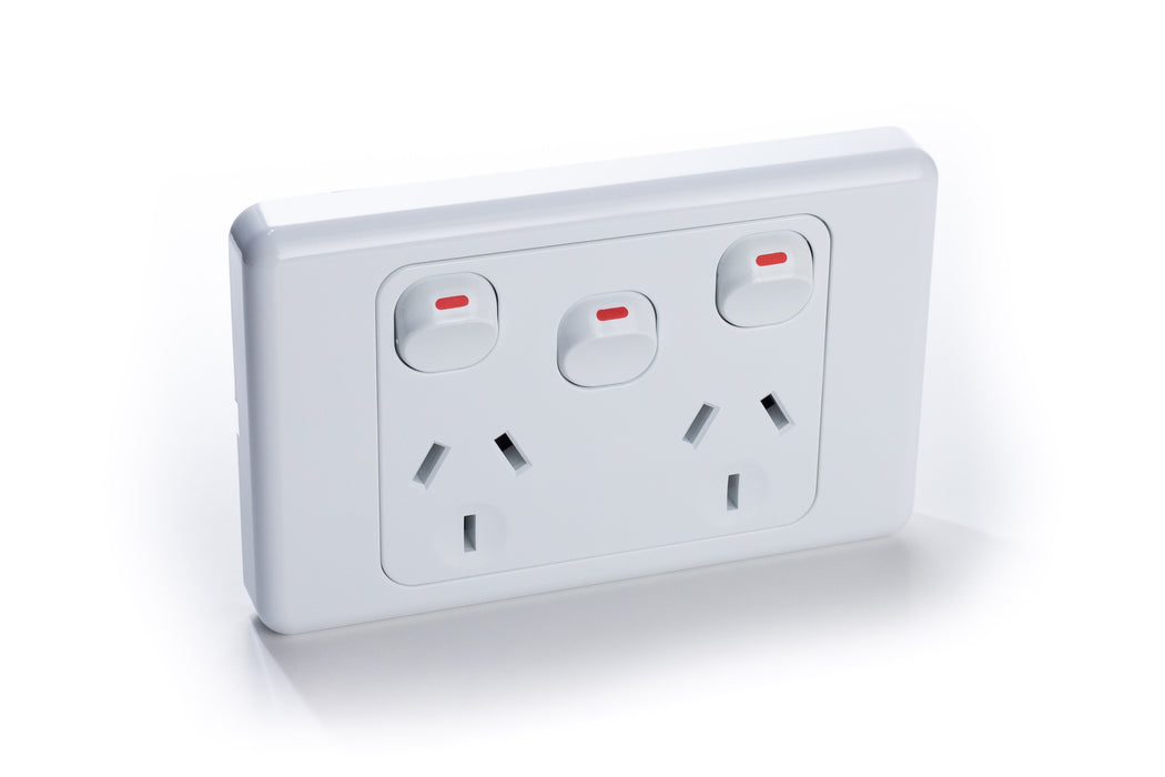 Ora Evander 10A Double Power Point & Extra Switch